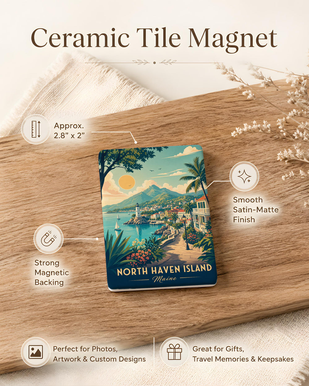 North Haven Island Fridge Magnet, North Haven Island Souvenir Magnet, Coastal Island Travel Keepsake Magnet