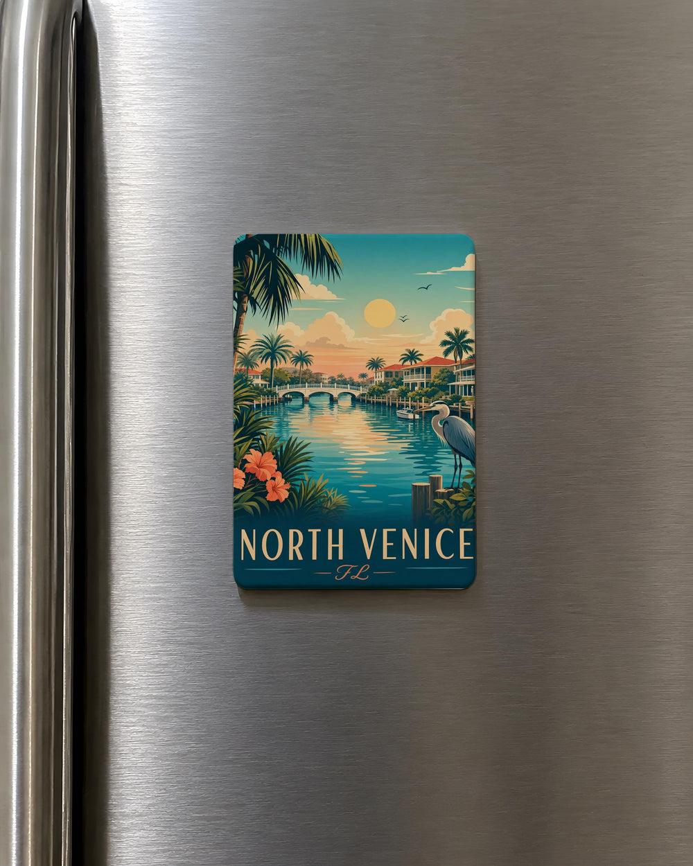 North Venice Florida Fridge Magnet, Venice FL Souvenir Magnet, Gulf Coast Travel Keepsake, Sarasota County Gift