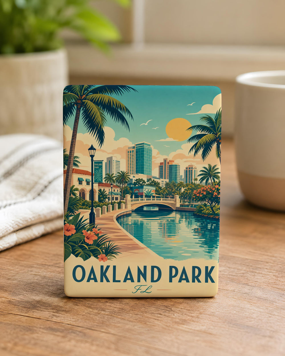 Oakland Park FL Fridge Magnet, Oakland Park Florida Souvenir Magnet, City Travel Keepsake Gift