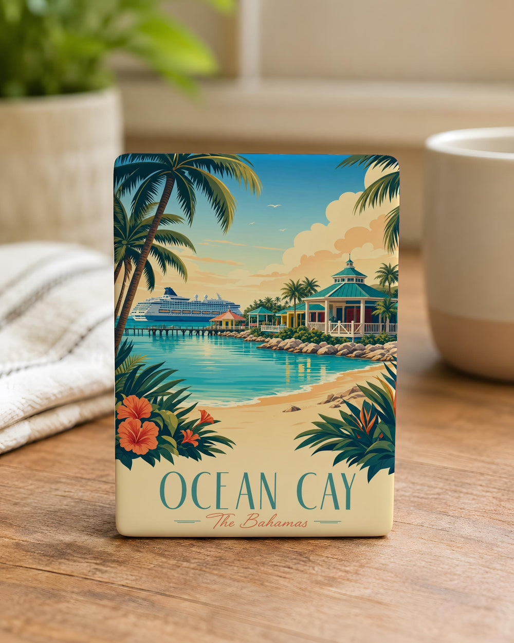 Ocean Cay Fridge Magnet, Ocean Cay Bahamas Souvenir Magnet, Island Travel Keepsake, Beach Vacation Gift, Coastal Decor Magnet