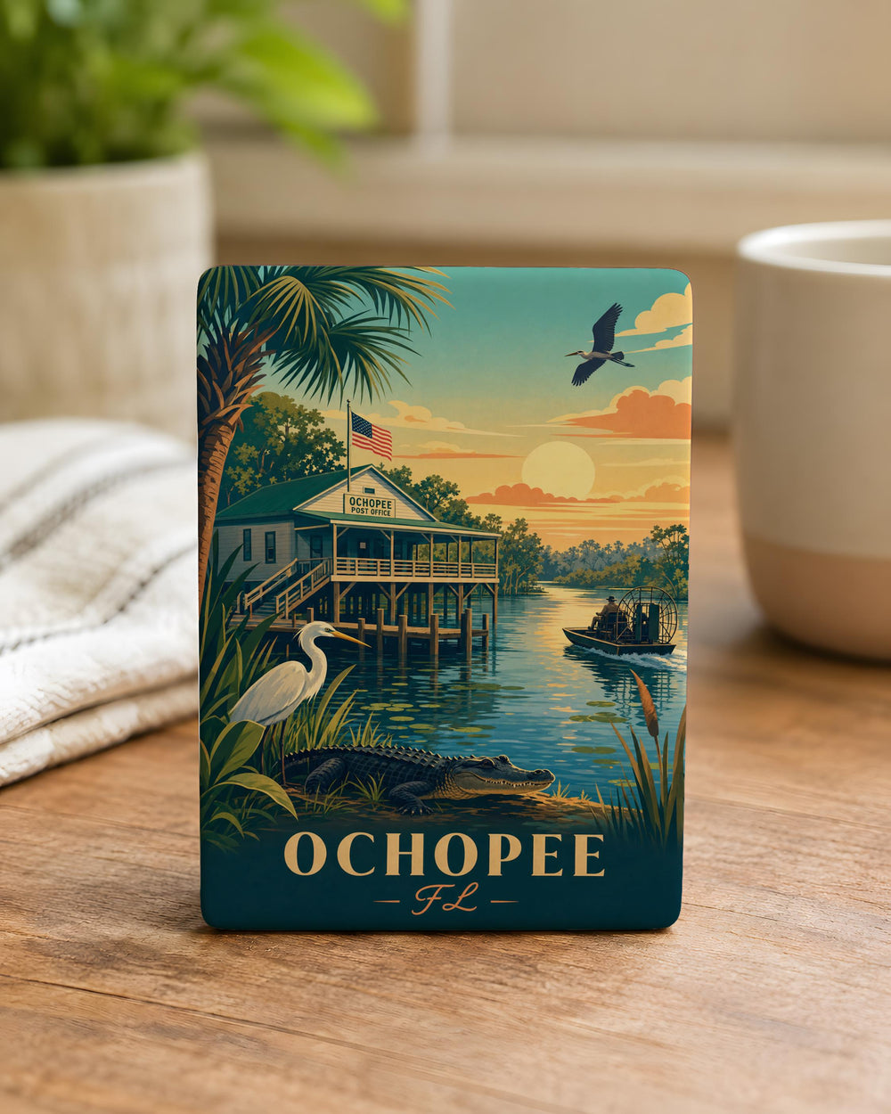 Ochopee Florida Fridge Magnet, Ochopee FL Souvenir Magnet, Florida Everglades Travel Gift, Florida Location Magnet