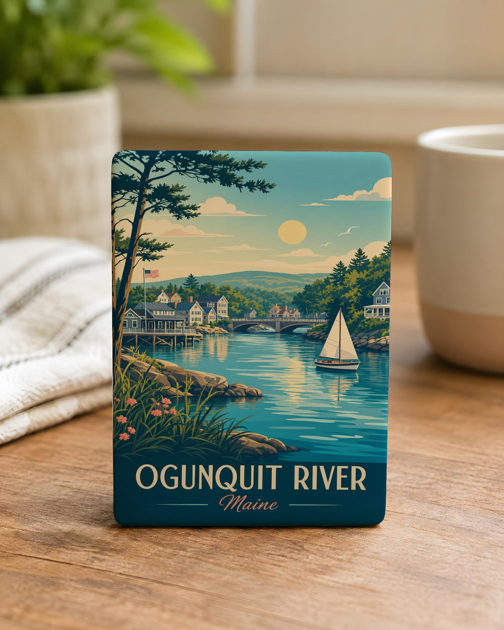 Ogunquit River Fridge Magnet, Ogunquit Maine Souvenir Magnet, Coastal New England River Scene Kitchen Magnet