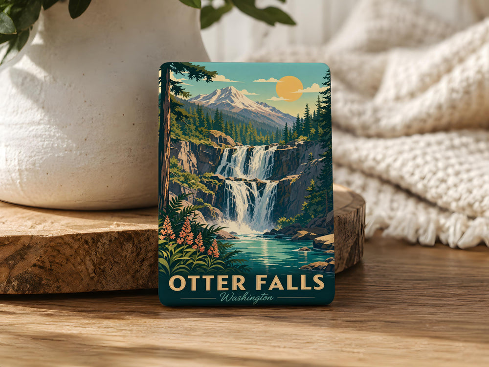 Otter Falls Washington Fridge Magnet, Otter Falls WA Souvenir Magnet, Washington State Travel Gift Magnet
