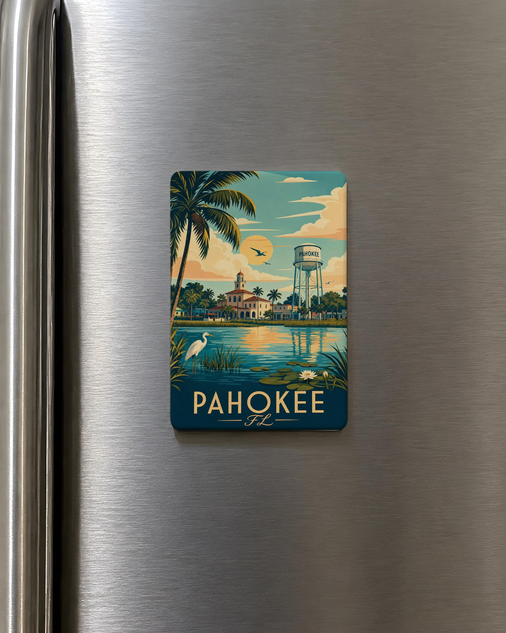 Pahokee Florida Fridge Magnet, Pahokee FL Souvenir Magnet, Lake Okeechobee Travel Gift, Florida Town Keepsake Magnet