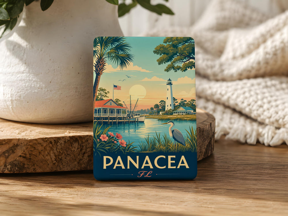 Panacea Florida Fridge Magnet, Panacea FL Souvenir Magnet, Gulf Coast Vacation Keepsake, Coastal Town Travel Gift