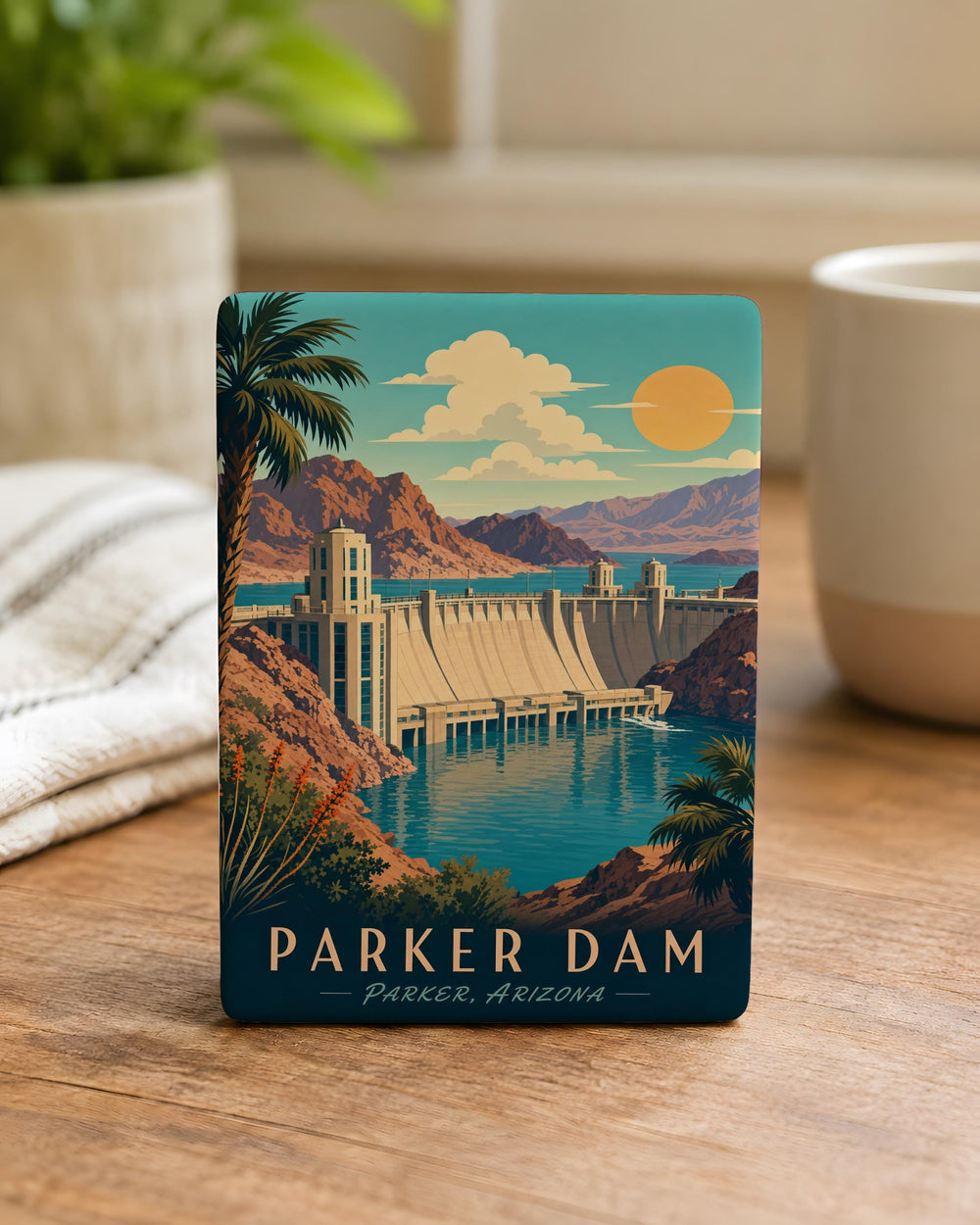 Parker Dam Fridge Magnet, Parker Dam Landmark Souvenir Magnet, Colorado River Dam Travel Gift Magnet