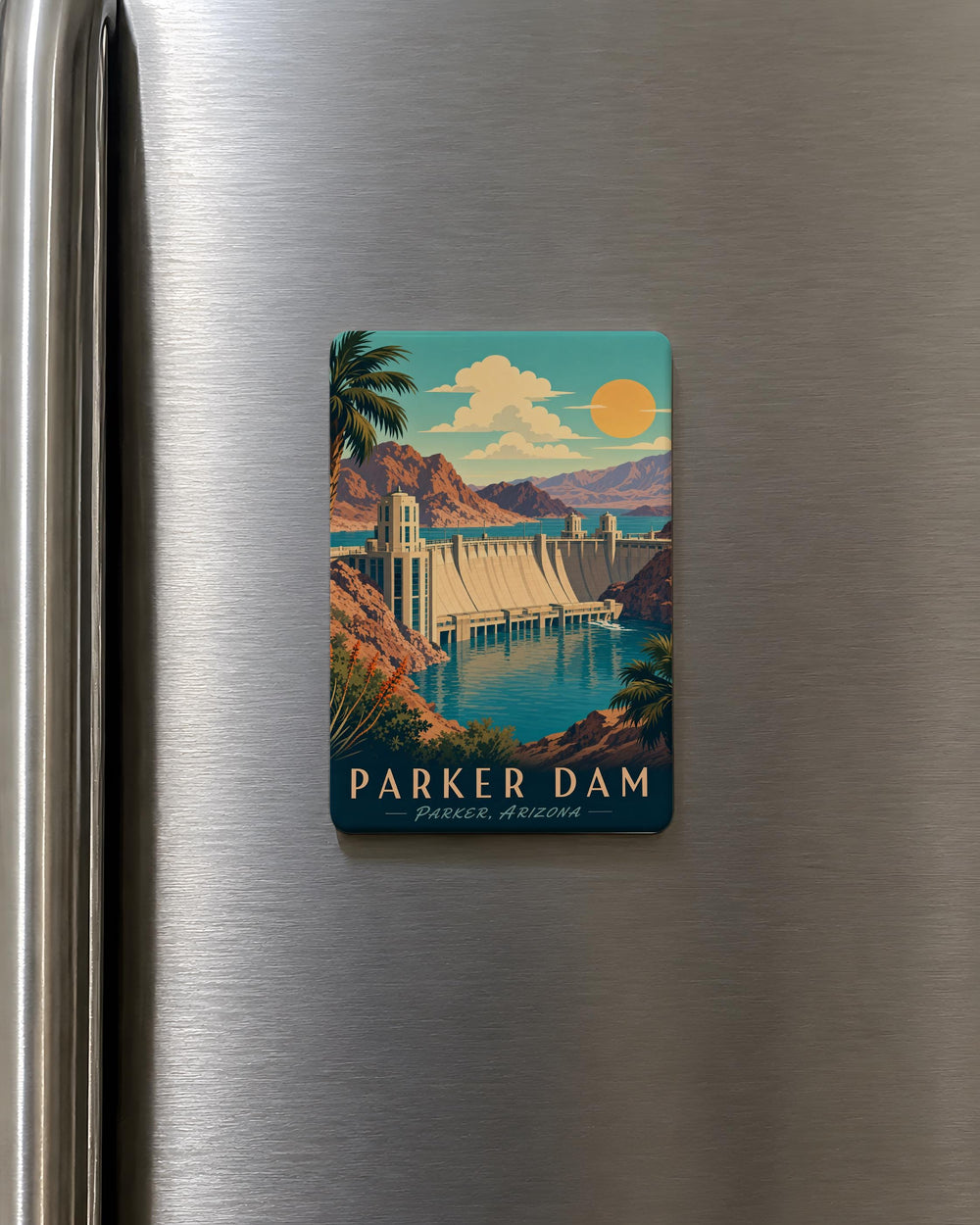 Parker Dam Fridge Magnet, Parker Dam Landmark Souvenir Magnet, Colorado River Dam Travel Gift Magnet