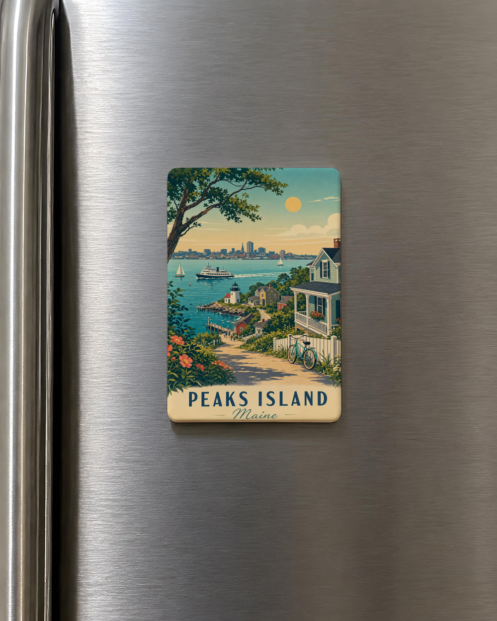 Peaks Island Maine Fridge Magnet, Peaks Island Souvenir Magnet, Maine Coastal Island Travel Keepsake Magnet
