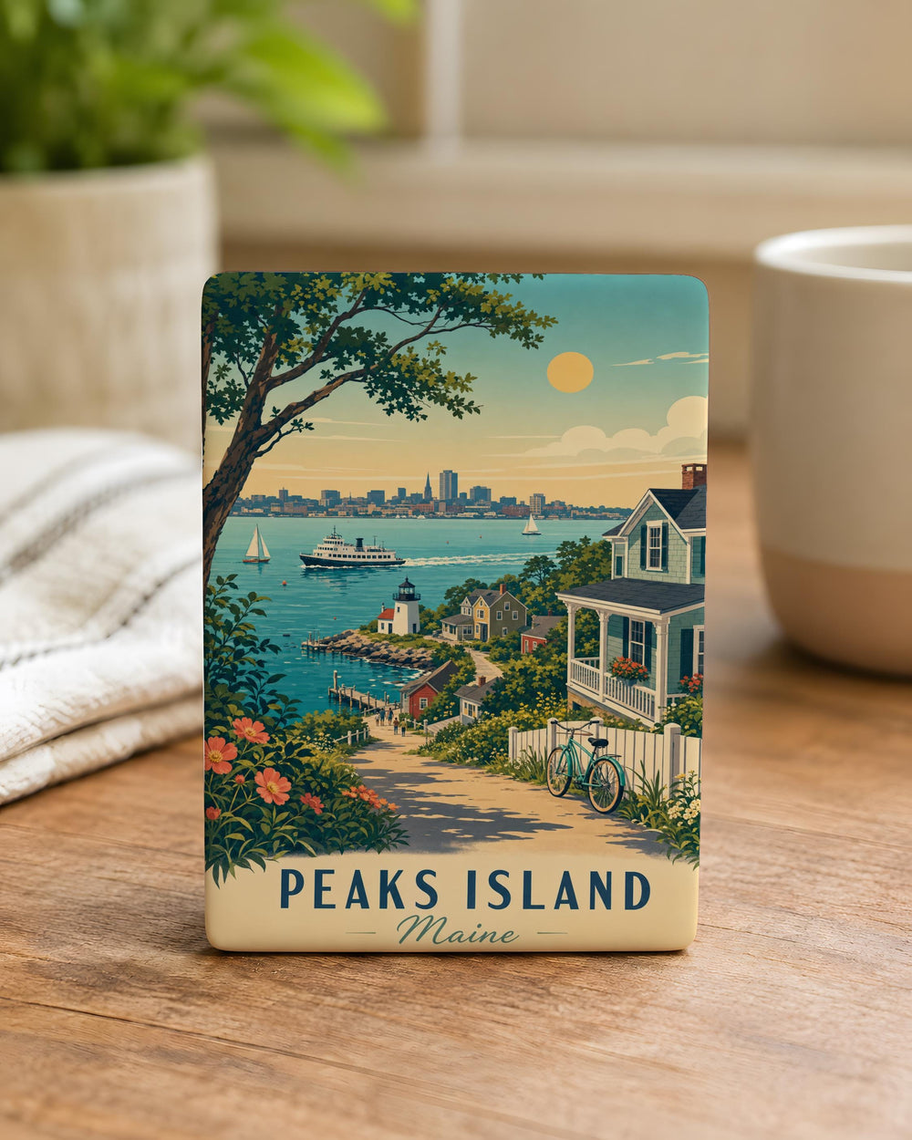 Peaks Island Maine Fridge Magnet, Peaks Island Souvenir Magnet, Maine Coastal Island Travel Keepsake Magnet