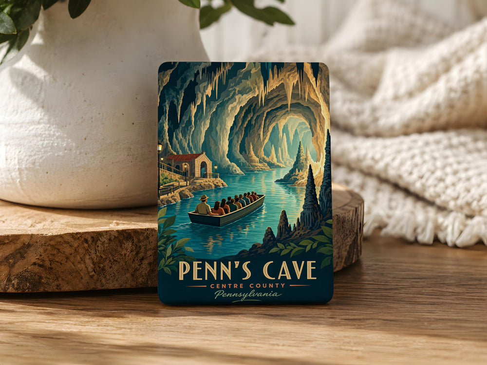 Penns Cave Fridge Magnet, Pennsylvania Cavern Attraction Souvenir, Cave Tour Travel Keepsake Magnet