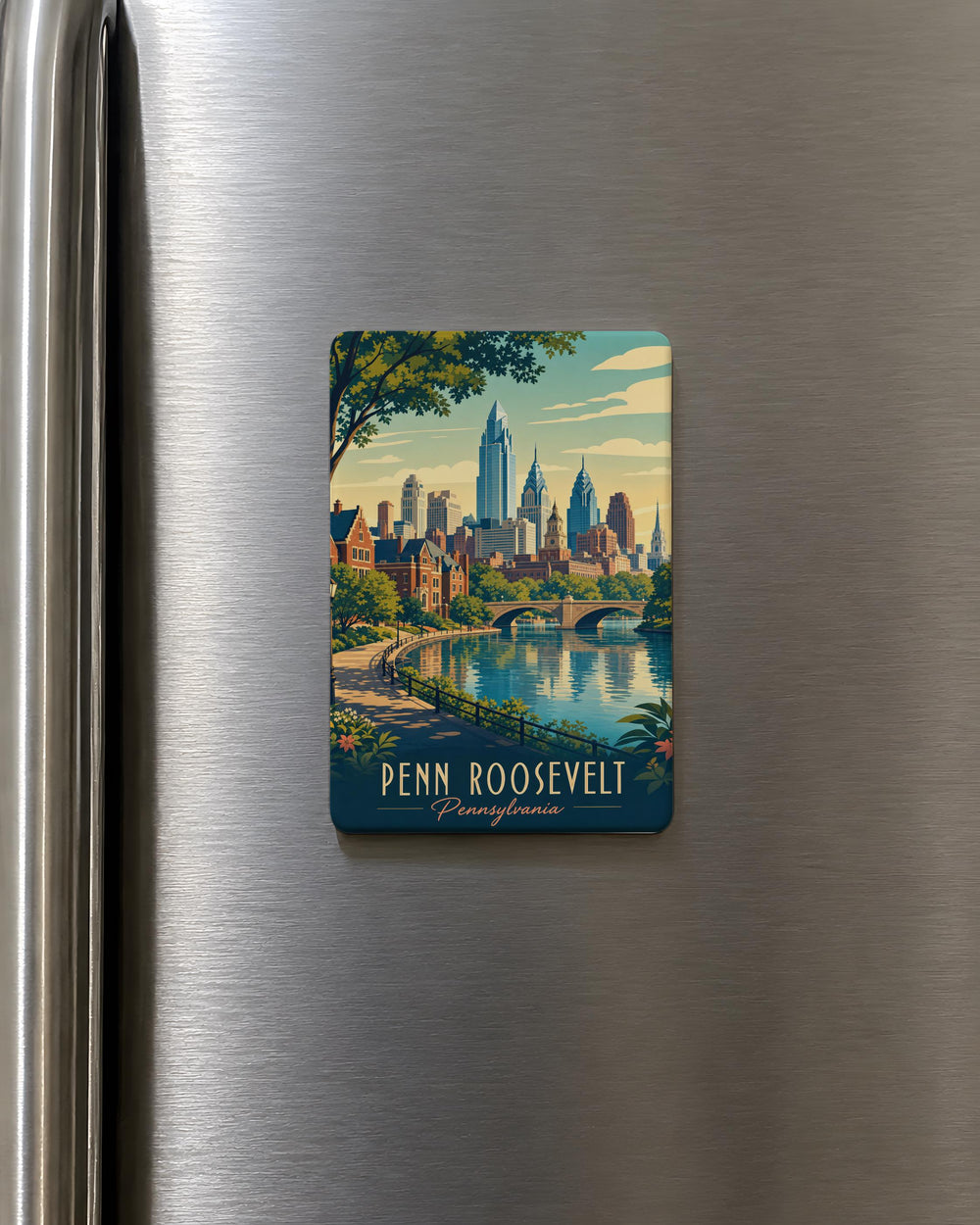 Penn Roosevelt Fridge Magnet, Pennsylvania Roosevelt Landmark Souvenir Magnet, Travel Keepsake Refrigerator Magnet