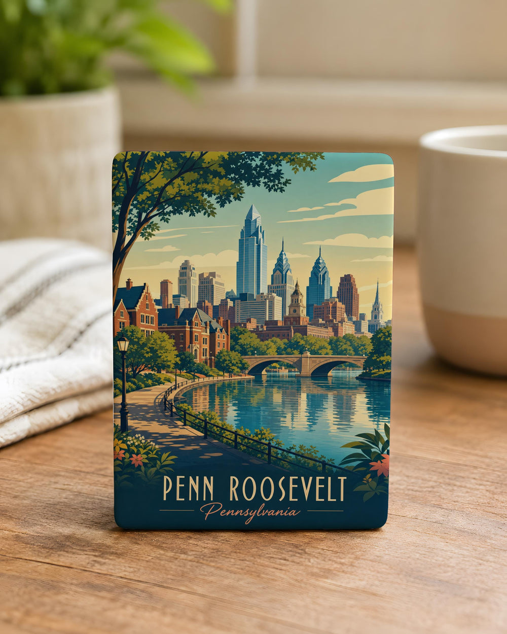 Penn Roosevelt Fridge Magnet, Pennsylvania Roosevelt Landmark Souvenir Magnet, Travel Keepsake Refrigerator Magnet