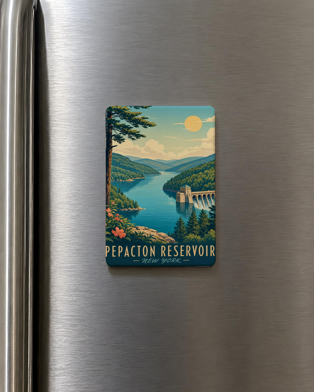 Pepacton Reservoir Fridge Magnet, Pepacton Reservoir New York Souvenir, Catskills Reservoir Travel Magnet, Delaware County NY Magnet