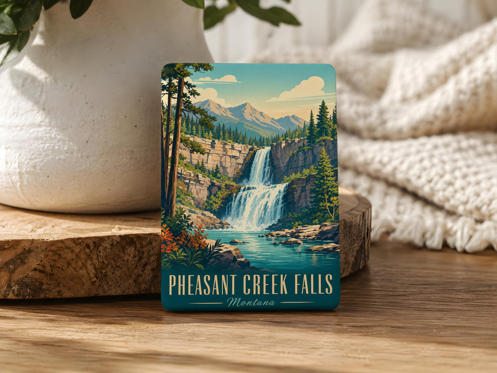 Pheasant Creek Falls Fridge Magnet, Waterfall Nature Souvenir Magnet, Hiking Travel Keepsake Magnet