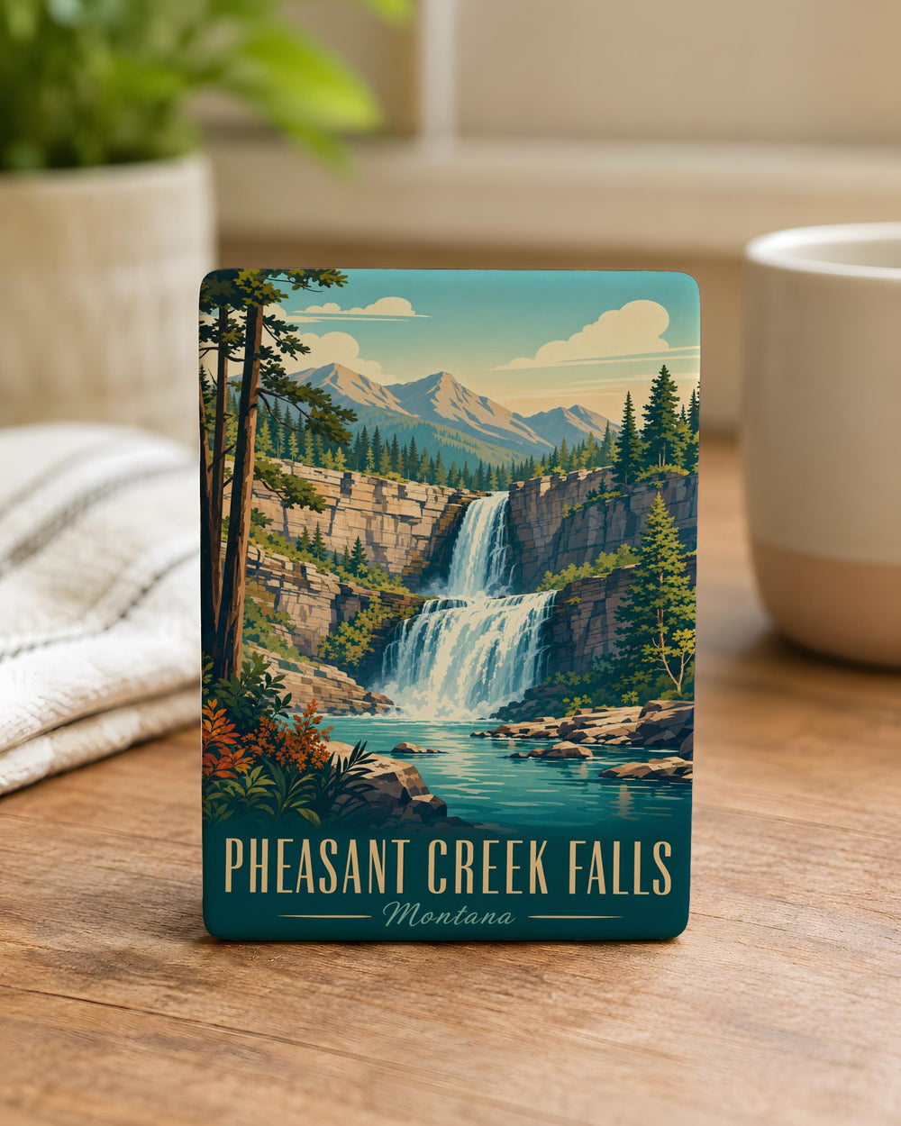 Pheasant Creek Falls Fridge Magnet, Waterfall Nature Souvenir Magnet, Hiking Travel Keepsake Magnet