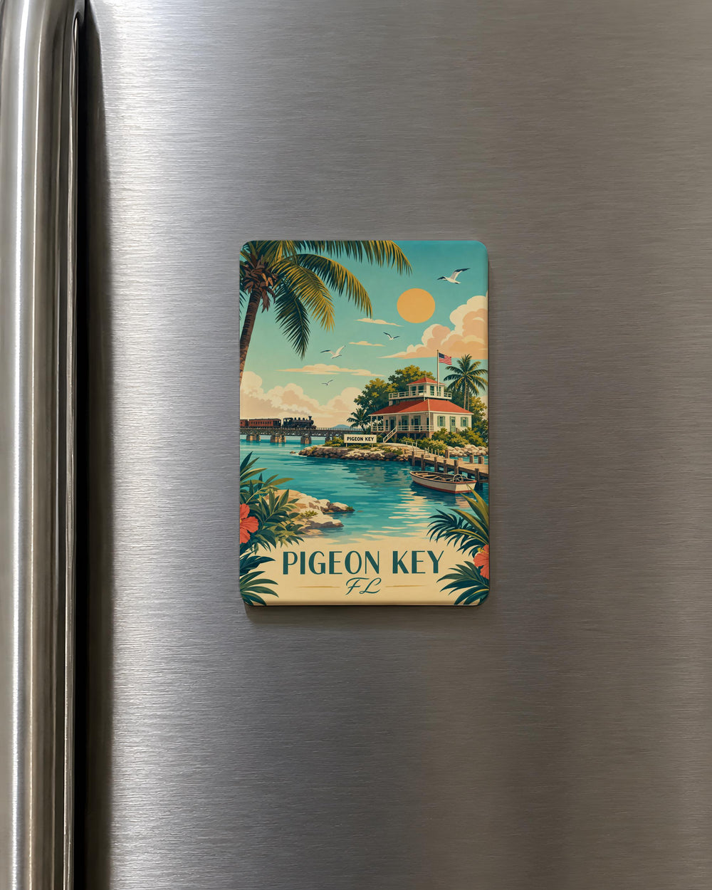 Pigeon Key Florida Fridge Magnet, Overseas Highway Key West Souvenir, Florida Keys Travel Gift, Coastal Road Trip Keepsake