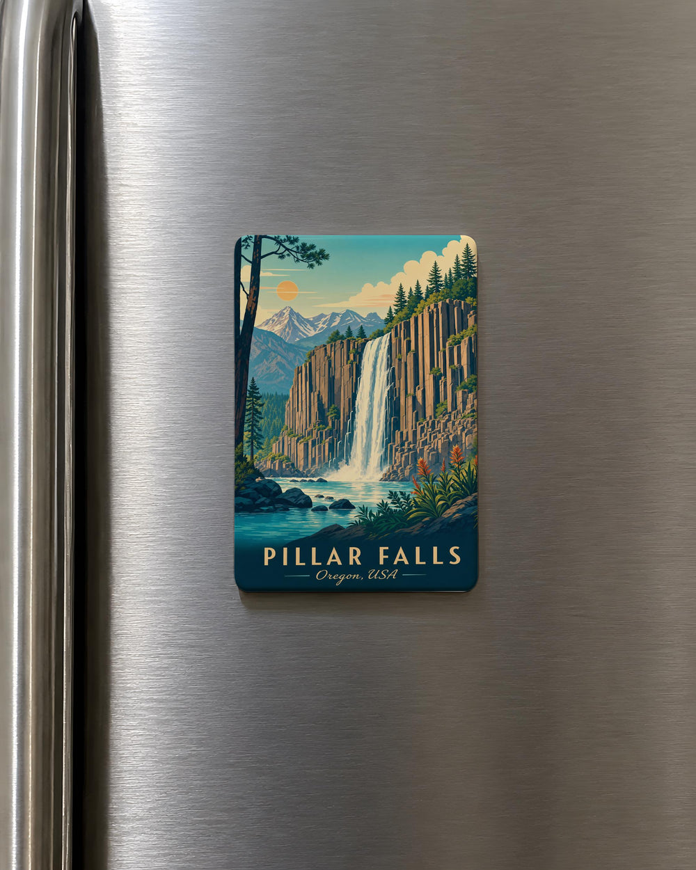 Pillar Falls Fridge Magnet, Waterfall and River Canyon Souvenir Magnet, Nature Travel Keepsake Magnet