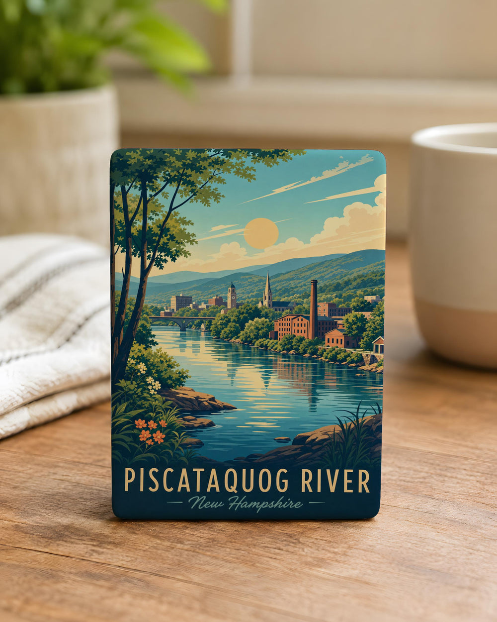 Piscataquog River Fridge Magnet, New Hampshire River Souvenir, Scenic Waterway Keepsake Magnet