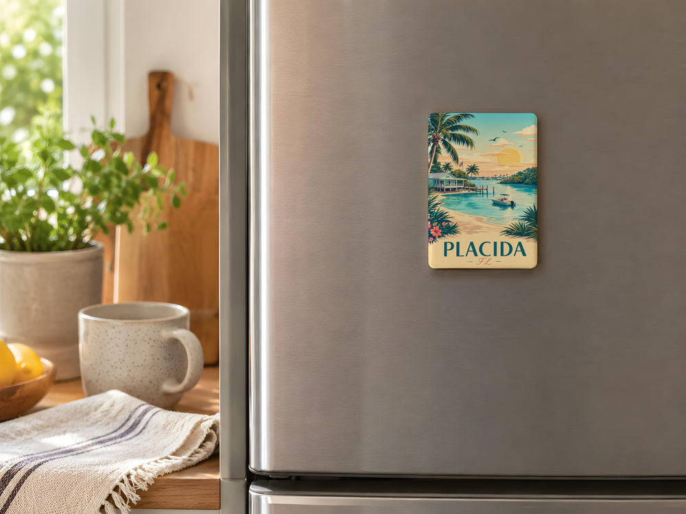 Placida Florida Fridge Magnet, Placida FL Souvenir Magnet, Coastal Gulf Coast Town Travel Keepsake Magnet
