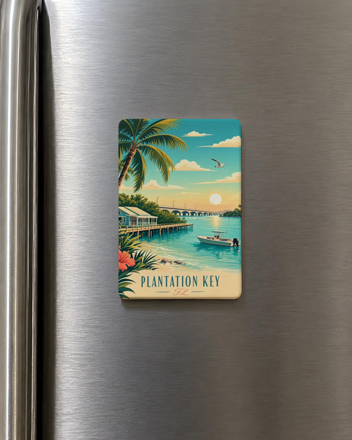 Plantation Key Florida Fridge Magnet, Florida Keys Souvenir Magnet, Tropical Island Travel Gift, Keys Vacation Keepsake