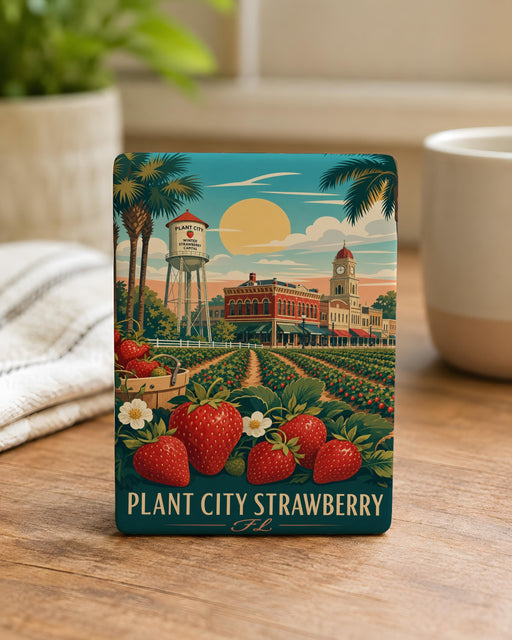 Plant City Strawberry Florida Fridge Magnet, Plant City FL Strawberry Souvenir Magnet, Florida Strawberry Festival Gift Magnet
