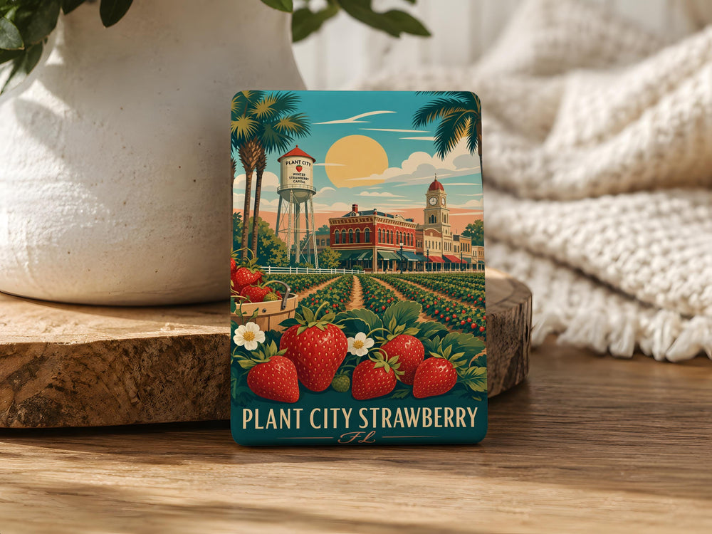 Plant City Strawberry Florida Fridge Magnet, Plant City FL Strawberry Souvenir Magnet, Florida Strawberry Festival Gift Magnet