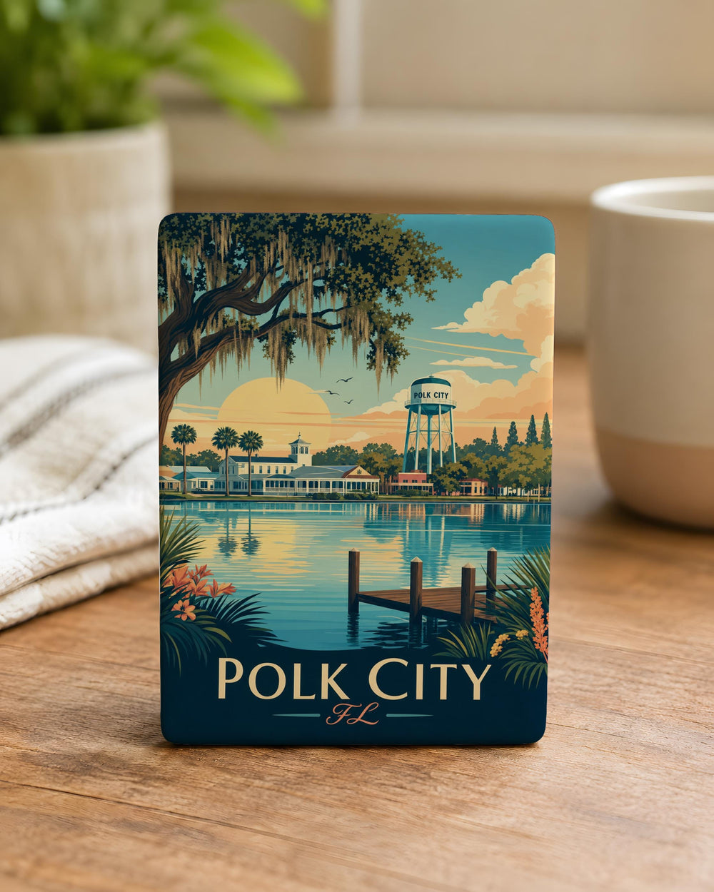 Polk City FL Fridge Magnet, Polk City Florida Souvenir Magnet, Hometown Travel Keepsake, Gift for Florida Lovers