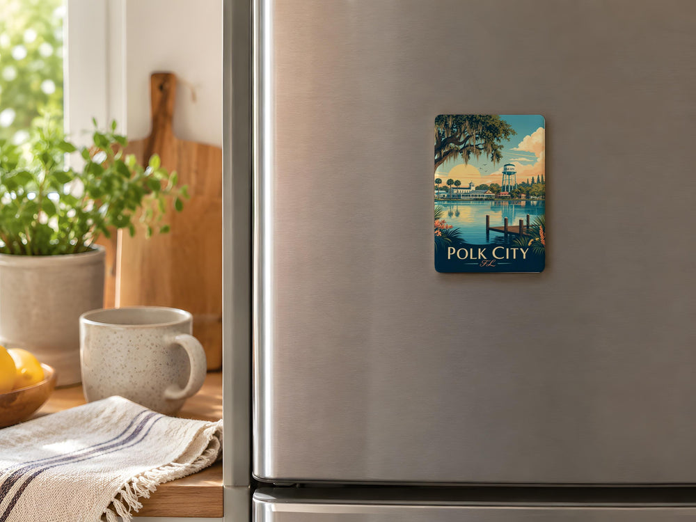Polk City FL Fridge Magnet, Polk City Florida Souvenir Magnet, Hometown Travel Keepsake, Gift for Florida Lovers