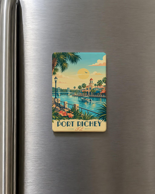 Port Richey FL Fridge Magnet, Florida Souvenir Magnet, Port Richey Refrigerator Magnet, Coastal Florida Gift
