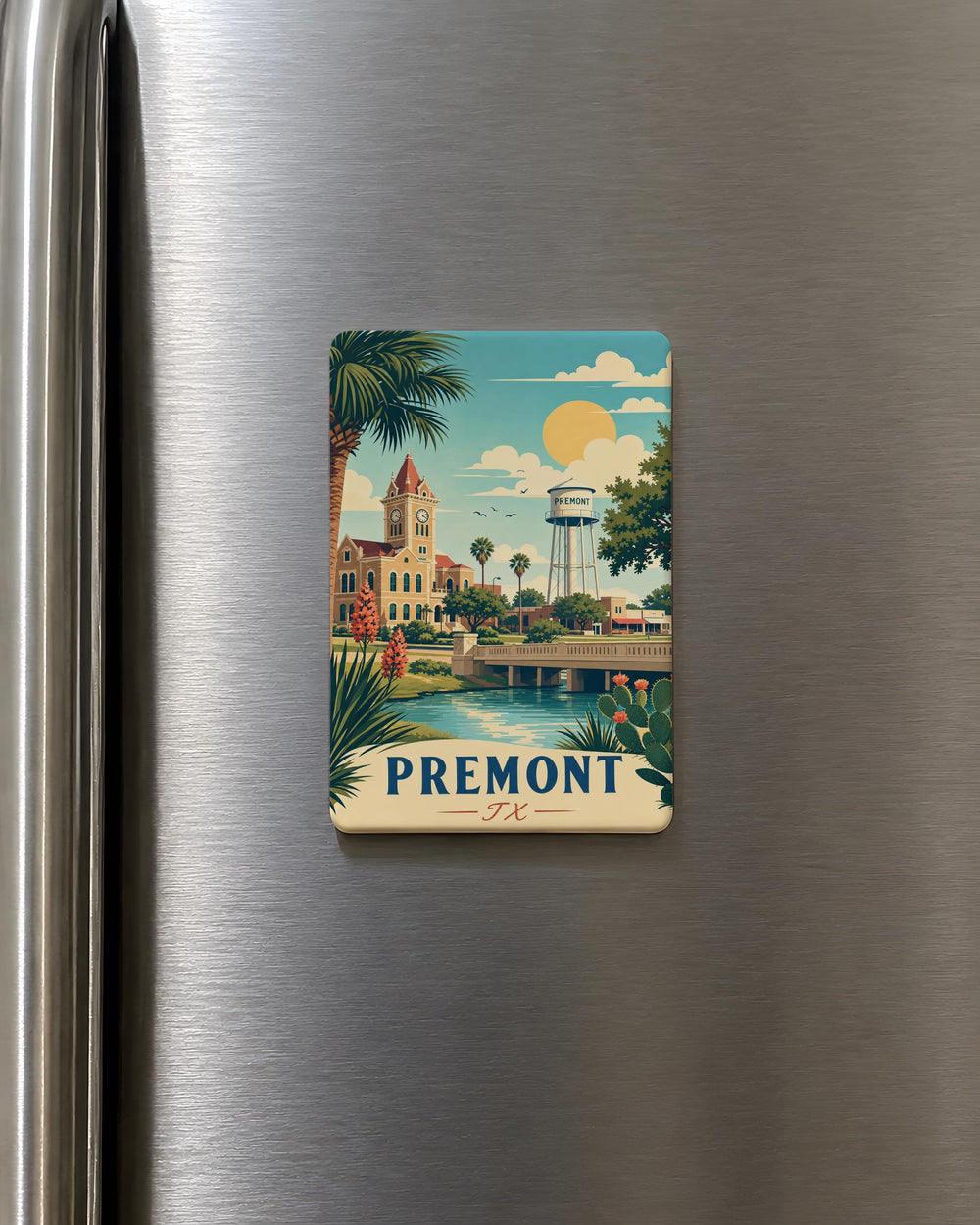 Premont TX Fridge Magnet, Premont Texas Souvenir Magnet, South Texas Travel Keepsake, City Name Refrigerator Magnet