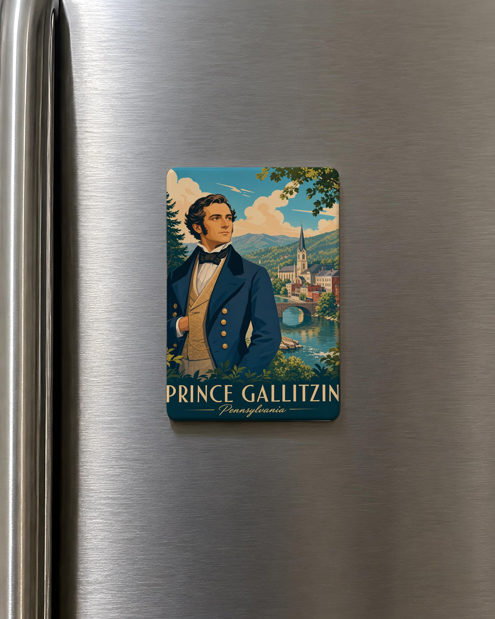 Prince Gallitzin Pennsylvania Fridge Magnet, Small Town Name Souvenir Magnet, Travel Keepsake Refrigerator Magnet