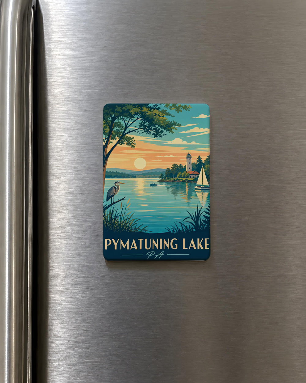 Pymatuning Lake PA Fridge Magnet, Pennsylvania Lake Souvenir Magnet, Pymatuning State Park Travel Keepsake Magnet