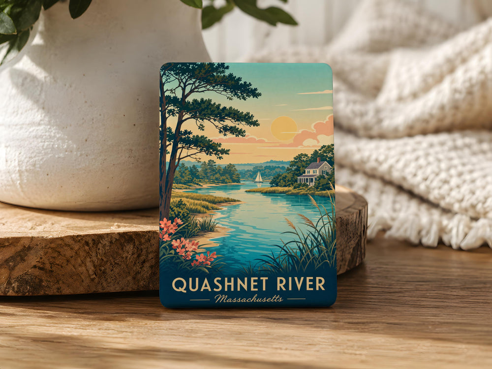 Quashnet River Fridge Magnet, Cape Cod Massachusetts River Scene Souvenir, Nature Travel Gift, Local Landmark Keepsake