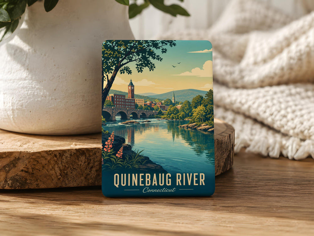 Quinebaug River Fridge Magnet, Connecticut River Souvenir, New England Nature Landmark Keepsake Gift