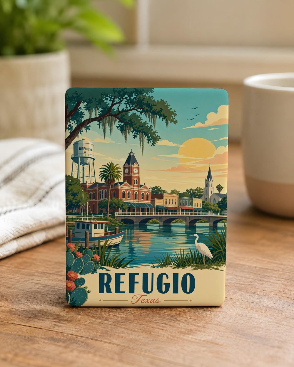 Refugio TX Fridge Magnet, Refugio Texas Souvenir Magnet, Texas Travel Gift, Coastal Bend Keepsake Magnet, Hometown Magnet