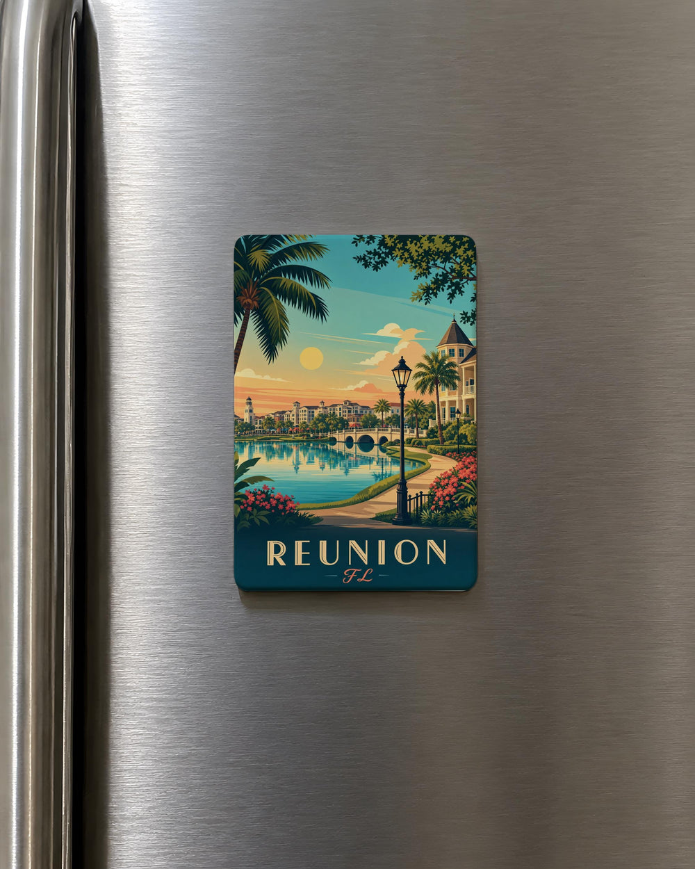Reunion Florida Fridge Magnet, Reunion FL Souvenir, Vacation Destination Keepsake, Florida Travel Gift, Reunion FL Landmark Magnet