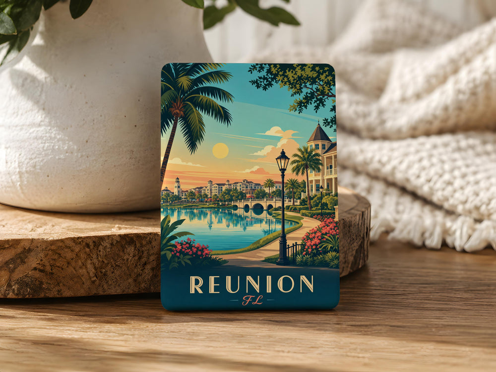 Reunion Florida Fridge Magnet, Reunion FL Souvenir, Vacation Destination Keepsake, Florida Travel Gift, Reunion FL Landmark Magnet