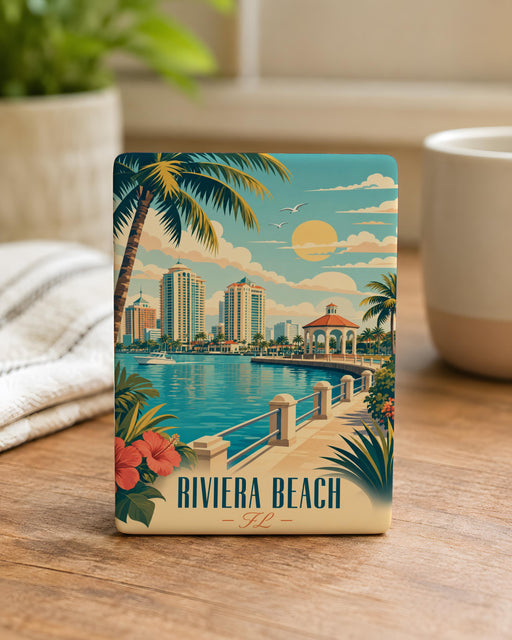 Riviera Beach Florida Fridge Magnet, Riviera Beach FL Souvenir Magnet, Beach Vacation Travel Gift, Coastal City Keepsake Magnet
