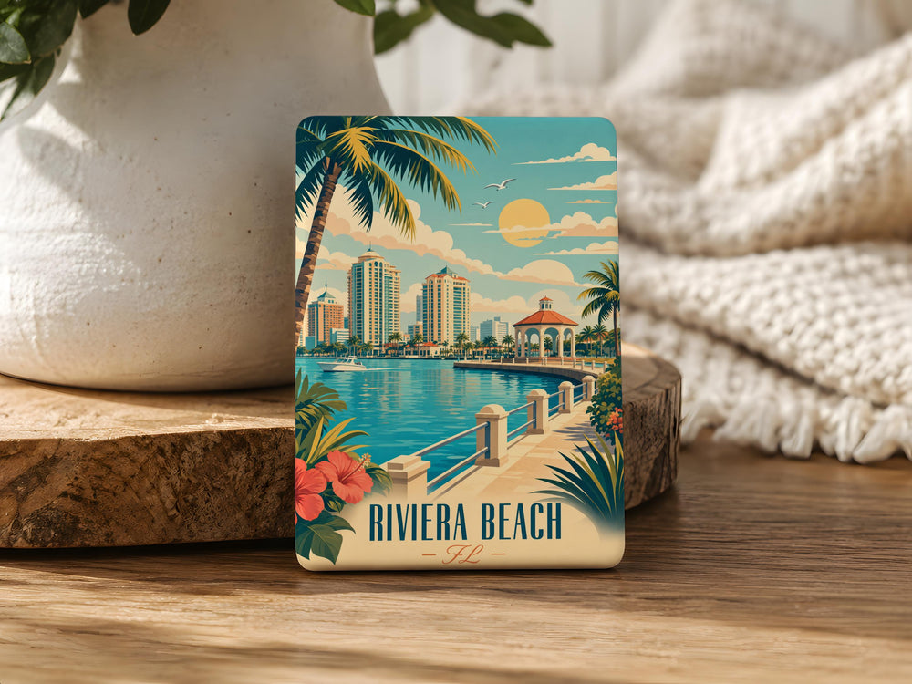 Riviera Beach Florida Fridge Magnet, Riviera Beach FL Souvenir Magnet, Beach Vacation Travel Gift, Coastal City Keepsake Magnet