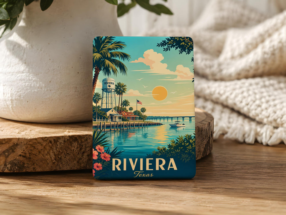 Riviera TX Fridge Magnet, Riviera Texas Souvenir Magnet, Coastal Town Travel Keepsake, Texas Gulf Coast Gift