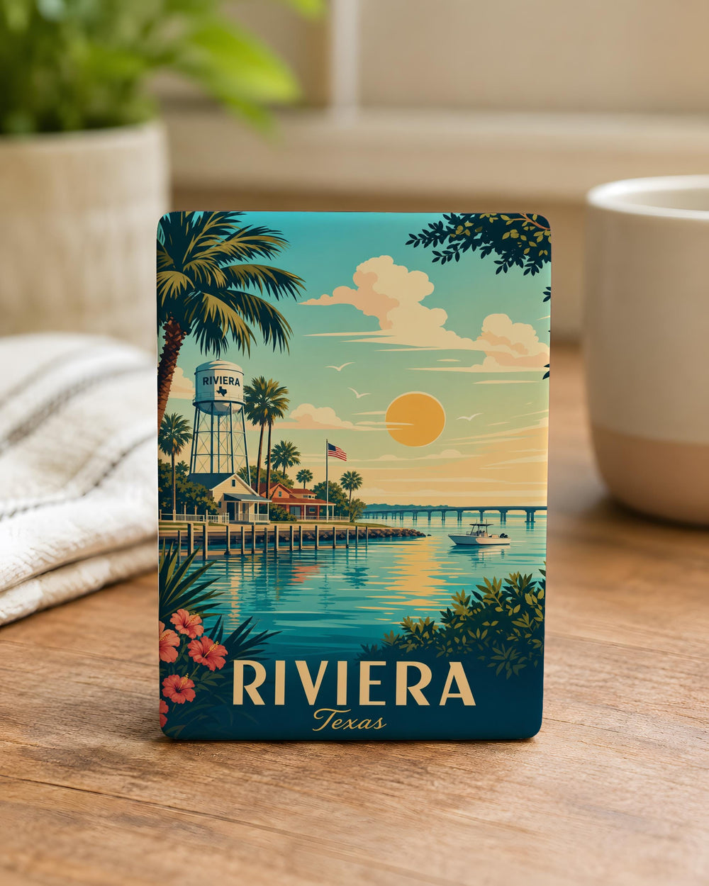 Riviera TX Fridge Magnet, Riviera Texas Souvenir Magnet, Coastal Town Travel Keepsake, Texas Gulf Coast Gift