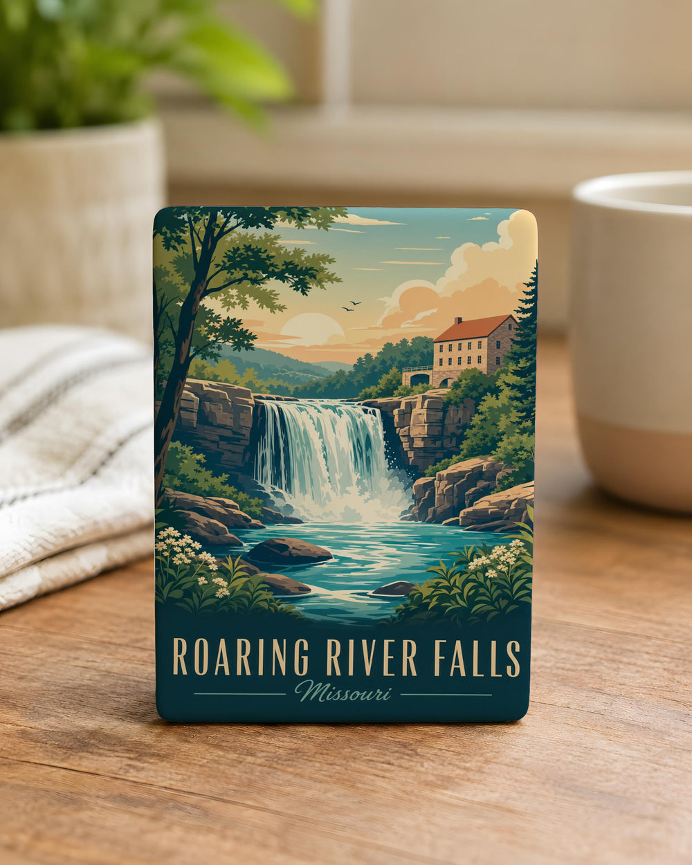 Roaring River Falls Fridge Magnet, Waterfall River Rapids Nature Souvenir Magnet, Scenic Outdoor Travel Keepsake Gift