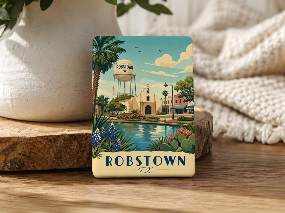 Robstown TX Fridge Magnet, Robstown Texas Souvenir Magnet, Texas Travel Gift, Robstown Keepsake, South Texas Magnet
