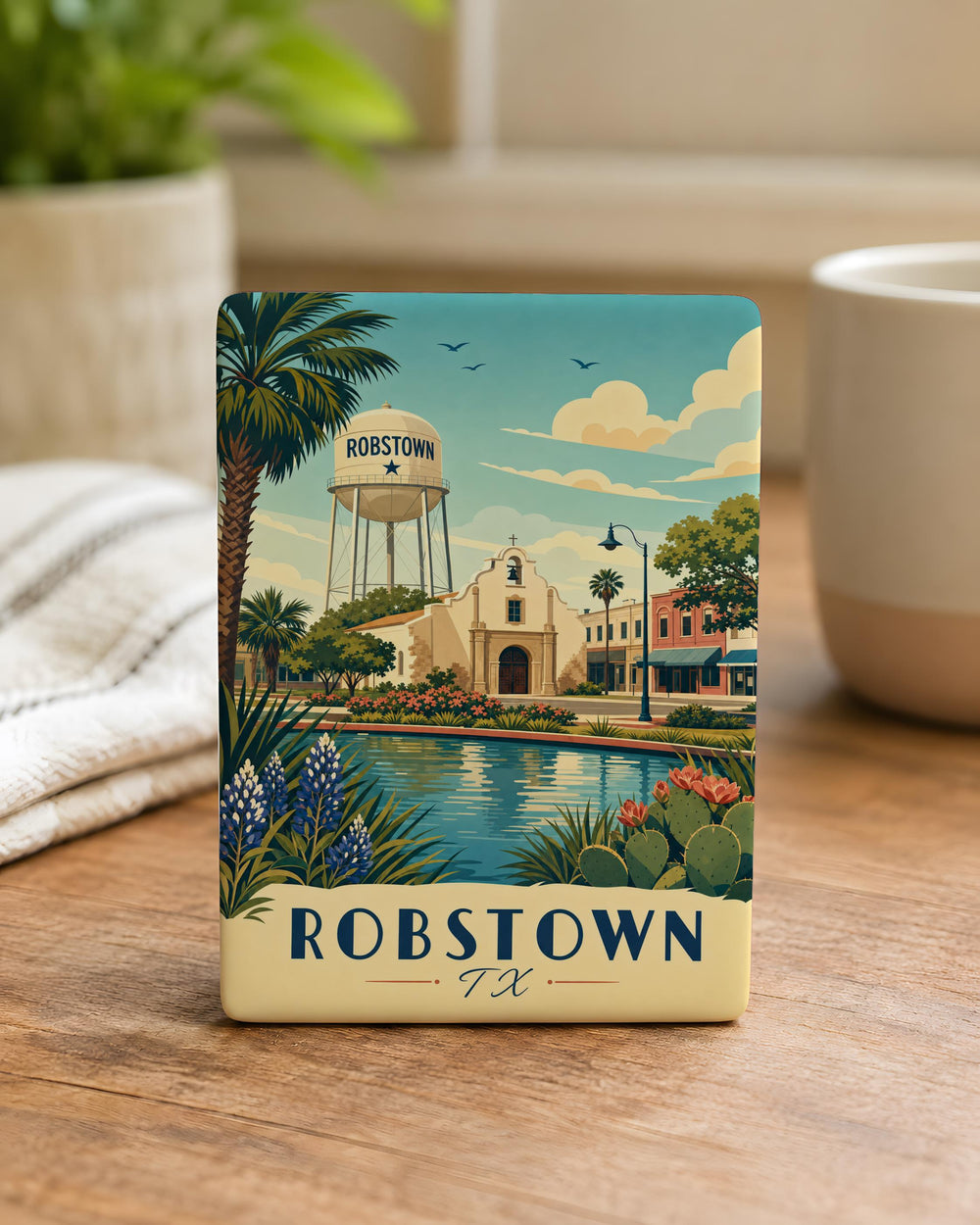 Robstown TX Fridge Magnet, Robstown Texas Souvenir Magnet, Texas Travel Gift, Robstown Keepsake, South Texas Magnet