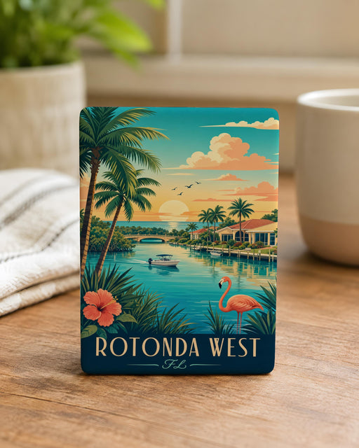 Rotonda West FL Fridge Magnet, Rotonda West Florida Souvenir Magnet, Charlotte County Gift, Gulf Coast Travel Keepsake Magnet
