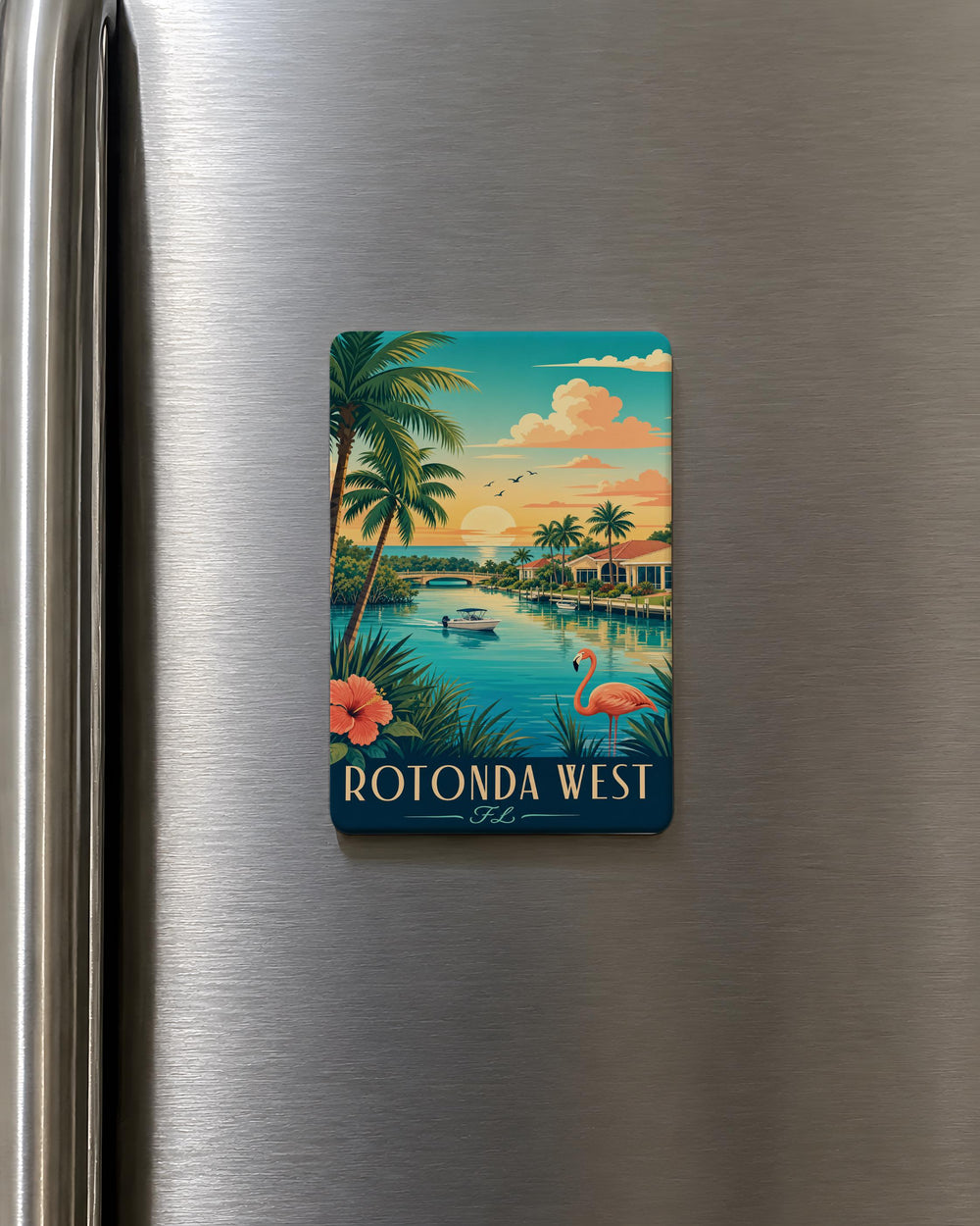 Rotonda West FL Fridge Magnet, Rotonda West Florida Souvenir Magnet, Charlotte County Gift, Gulf Coast Travel Keepsake Magnet