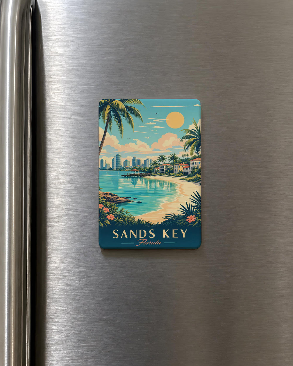 Sands Key Fridge Magnet, Florida Keys Souvenir Magnet, Coastal Island Landmark Gift, Beach Vacation Keepsake Magnet