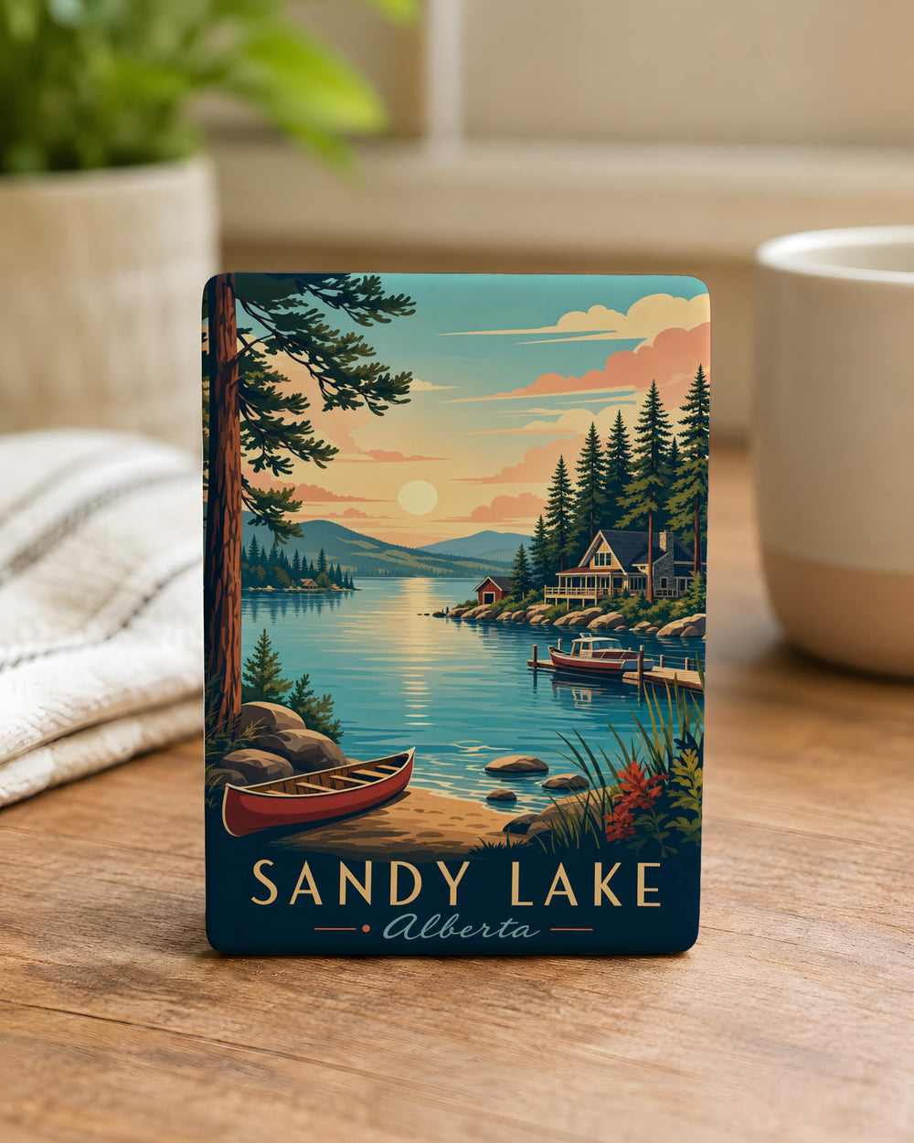 Sandy Lake Fridge Magnet, Sandy Lake Souvenir Magnet, Lakeside Travel Gift, Nature Lake Keepsake Magnet