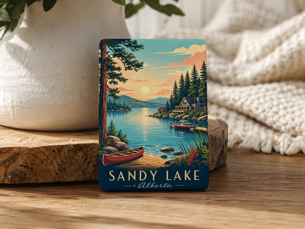 Sandy Lake Fridge Magnet, Sandy Lake Souvenir Magnet, Lakeside Travel Gift, Nature Lake Keepsake Magnet