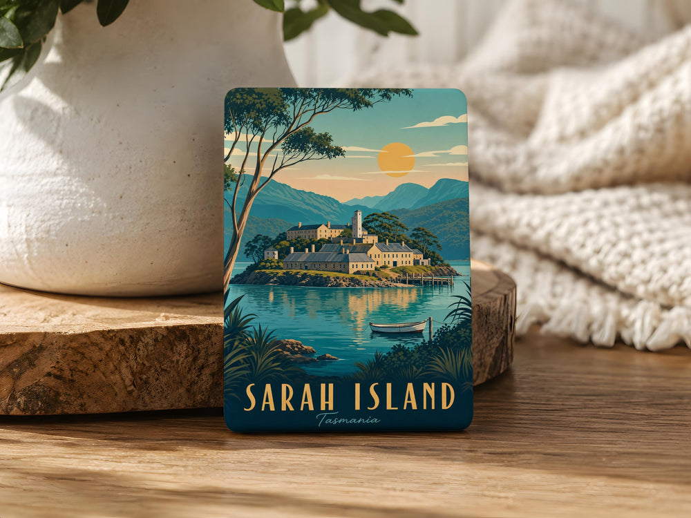 Sarah Island Fridge Magnet, Sarah Island Tasmania Souvenir Magnet, Historic Island Landmark Travel Keepsake Magnet